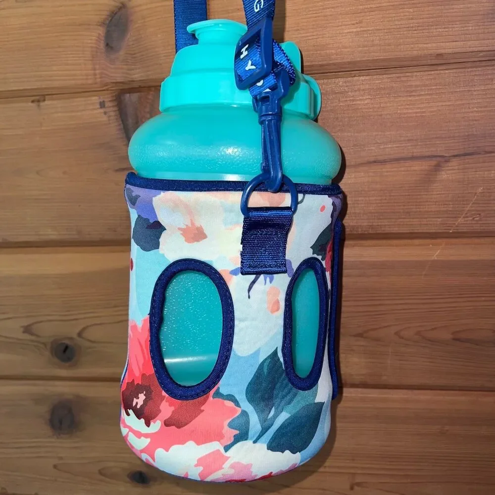 New Teal Hydrojug and Blue Floral Sleeve and Strap